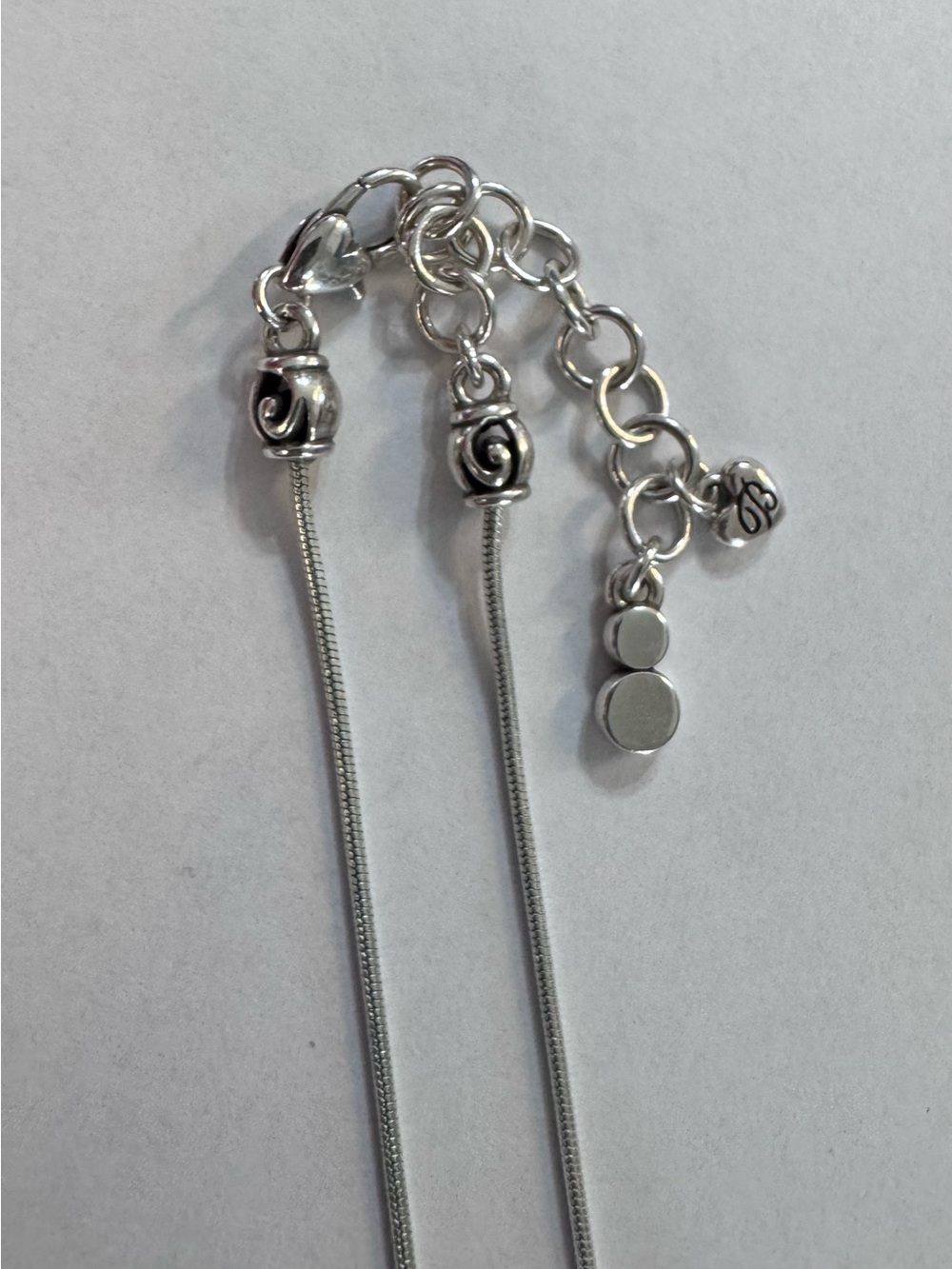 BRIGHTON Silver Tone Women's Long Station Necklace - Silver - Picture 6 of 6